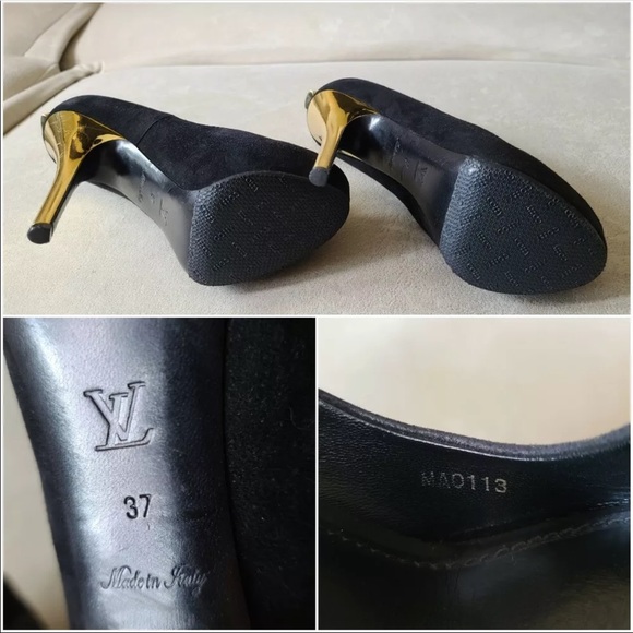 Louis Vuitton Oh Really Black Suede Pumps Heels 37 - Picture 5 of 8